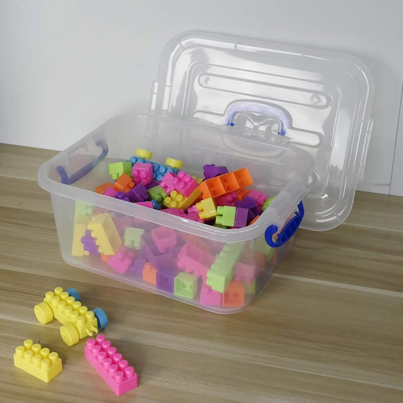 Eagrye 8 Quart Plastic Storage Latch Box, Clear Storage Bin with Handle, Set of 2 - Image 5